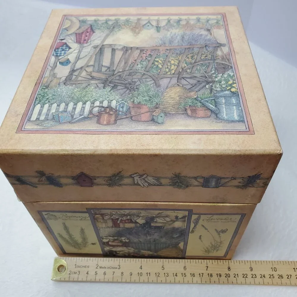 Large Decorative Storage Box Garden Seasonal Herbs Bob's Boxes Gift Box